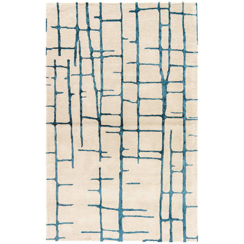 Lebow HandTufted Wool Taupe/Navy Area Rug AllModern